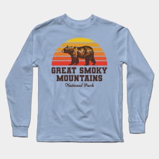 Great Smoky Mountains National Park Bear Retro Vintage Long Sleeve T-Shirt